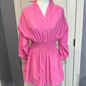 Pinch Casual Pink smocked waist dress size Medium